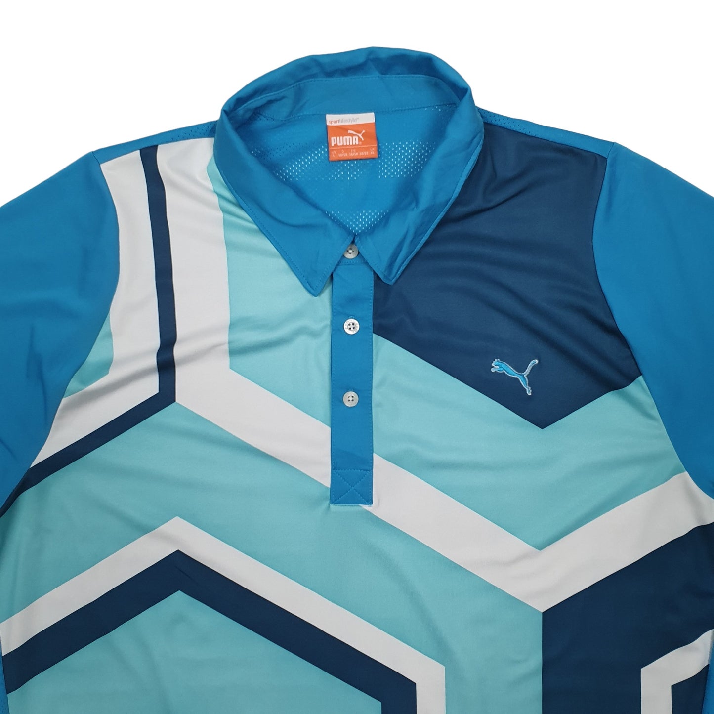 Puma USP Dry Short Sleeve Polyester Polo Shirt Blue