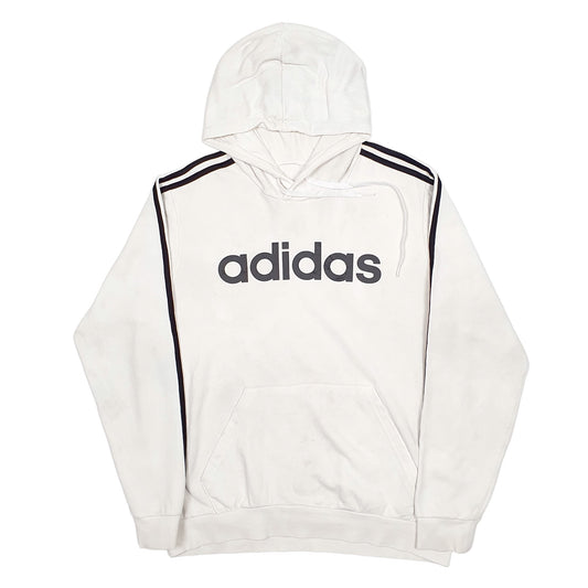 Mens Cream Adidas Spellout Hoodie Jumper