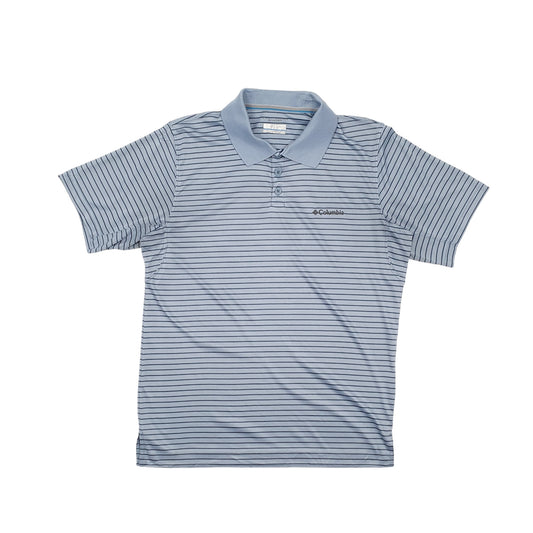 Columbia Sportswear Active Fit Short Sleeve Polyester Polo Shirt Blue