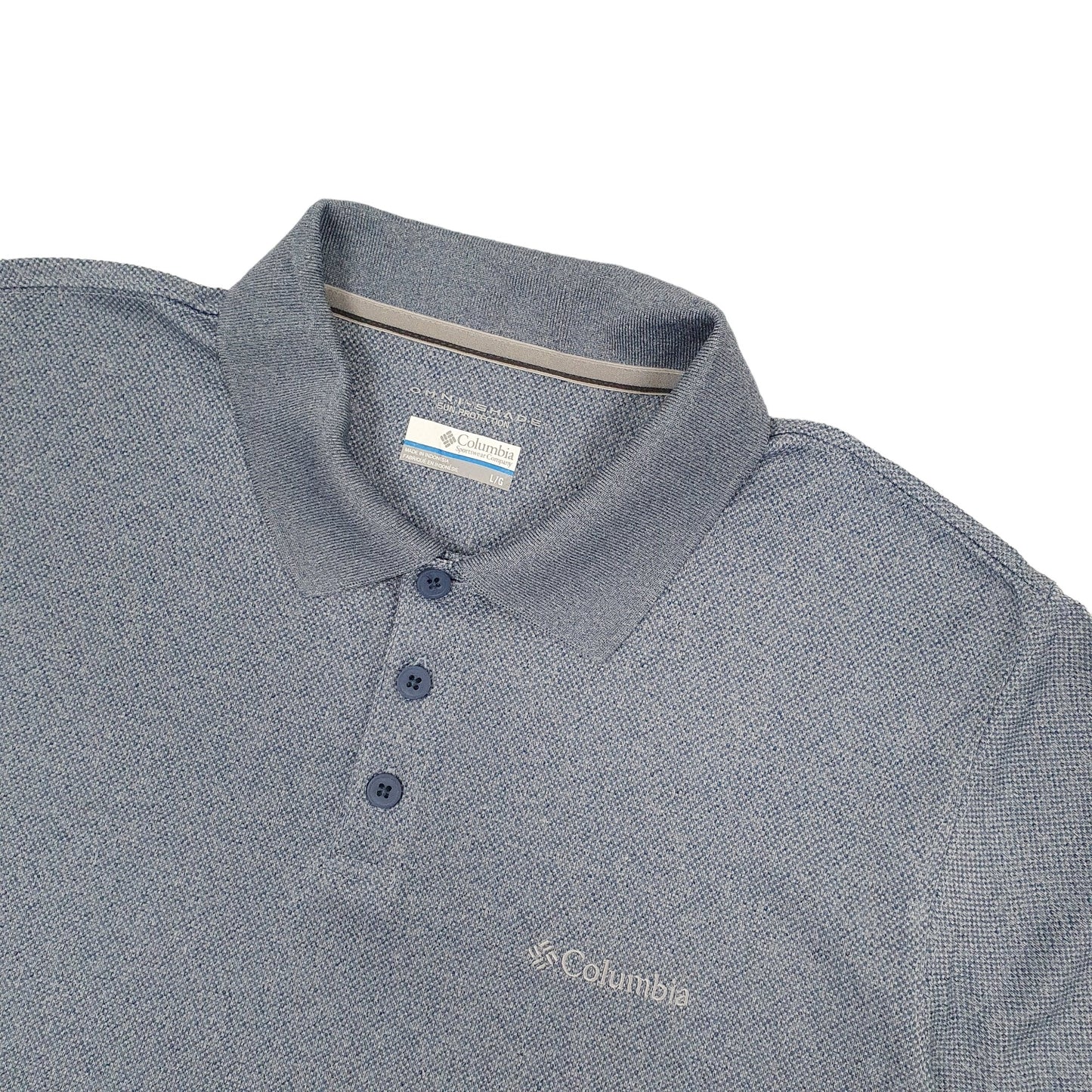 Columbia Sportswear Omnishade Active Short Sleeve Polyester Polo Shirt Blue