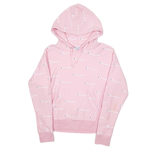 Mens Pink Champion Reverse Weave Hoodie Jumper