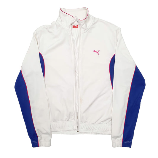Womens White Puma Full Zip Jumper