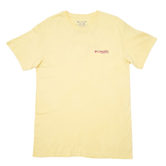 Mens Yellow Columbia Sportswear Performance Fishing Gear PFG Short Sleeve T Shirt