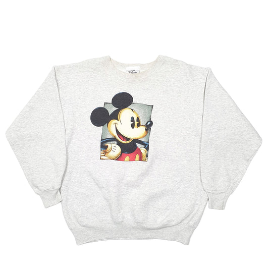 Mens Grey Disney Mickey Mouse Crewneck Jumper