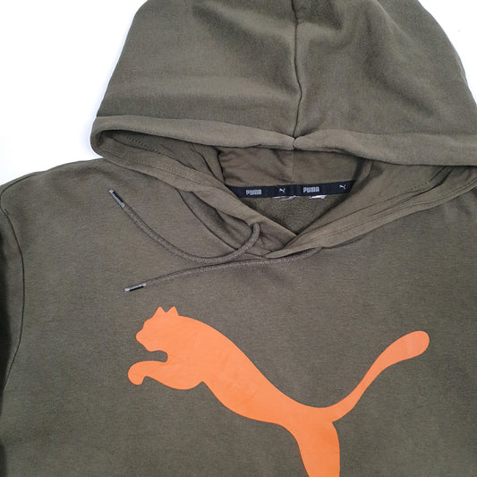Mens Green Puma Hoodie Jumper