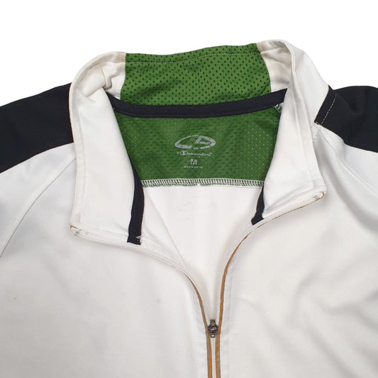 Mens White Champion DuoDry Active Running Sport Quarter Zip Jumper