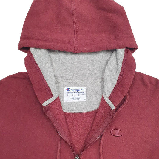 Mens Burgundy Champion Full Zip Jumper