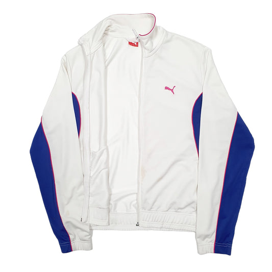 Womens White Puma Full Zip Jumper