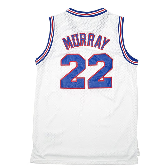 Mens White Champion Space Jam Tune Squad Bill Murray Movie Basketball Jersey Short Sleeve T Shirt