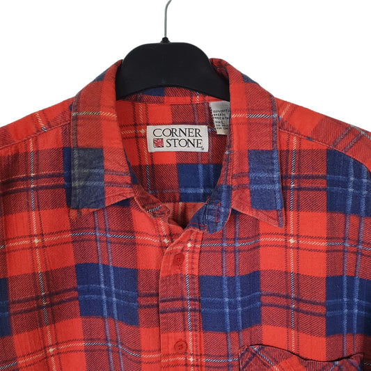 Corner Stone Flannel Shacket Long Sleeve Regular Fit Check Shirt Red