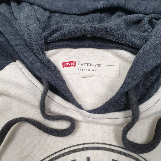 Mens Beige Levis Spellout Hoodie Jumper