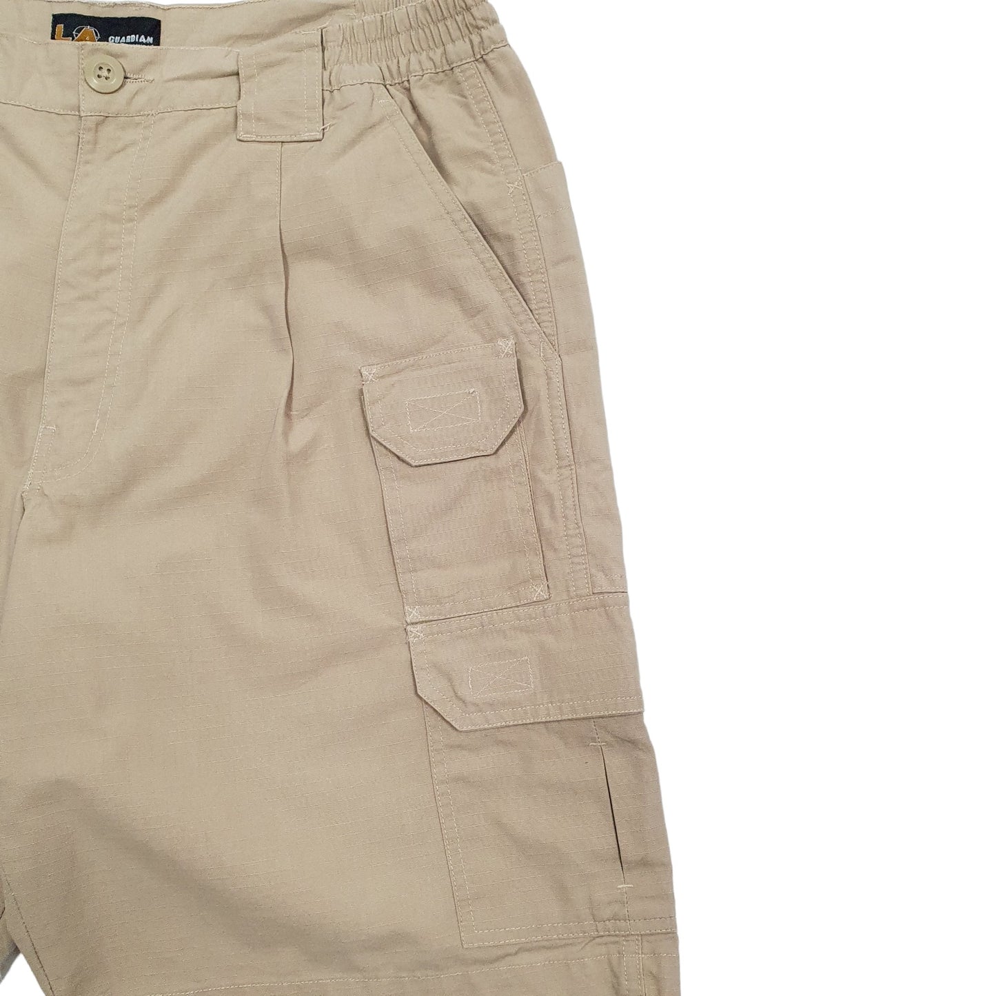 Mens Beige LA Police Gear Cargo Shorts