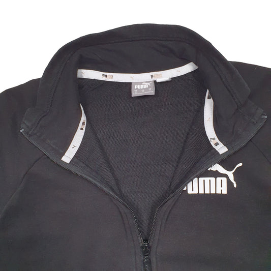 Womens Black Puma Quarter Zip Jumper