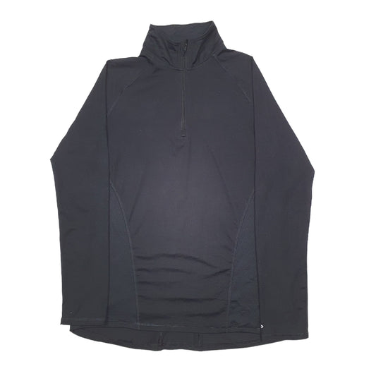 Womens Black Champion DuoDry Active Running Sport Quarter Zip Jumper