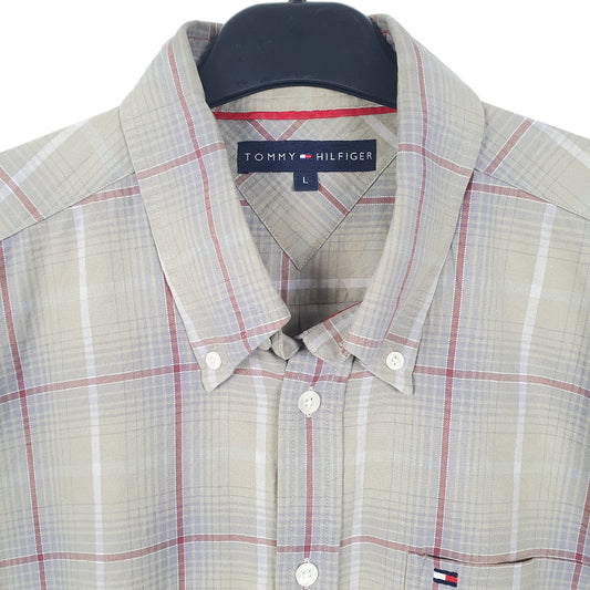 Tommy Hilfiger Long Sleeve Regular Fit Check Shirt Beige