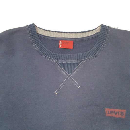 Mens Navy Levis Red Tab Crewneck Jumper