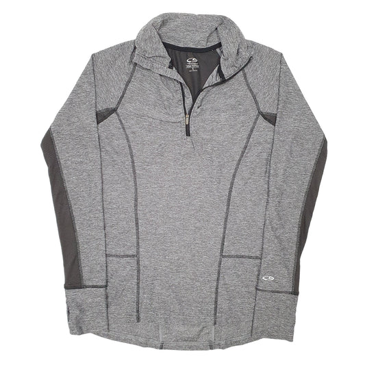 Womens Grey Champion Active Gym Running Quarter Zip Jumper