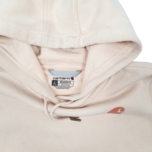Womens Peach Carhartt Spellout Hoodie Jumper