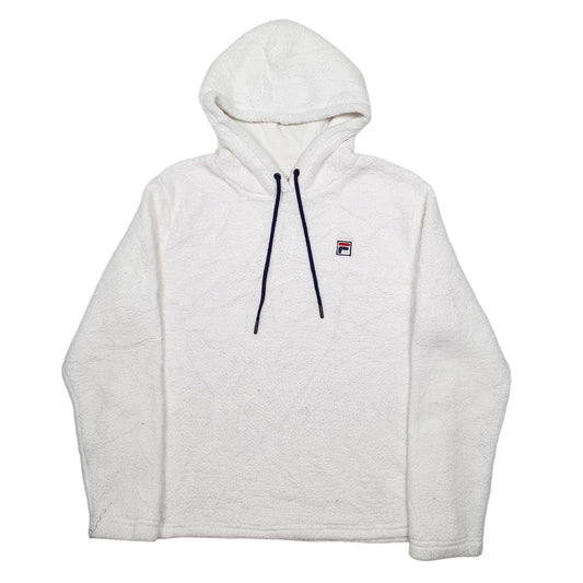 Womens White Fila Hoodie Jumper