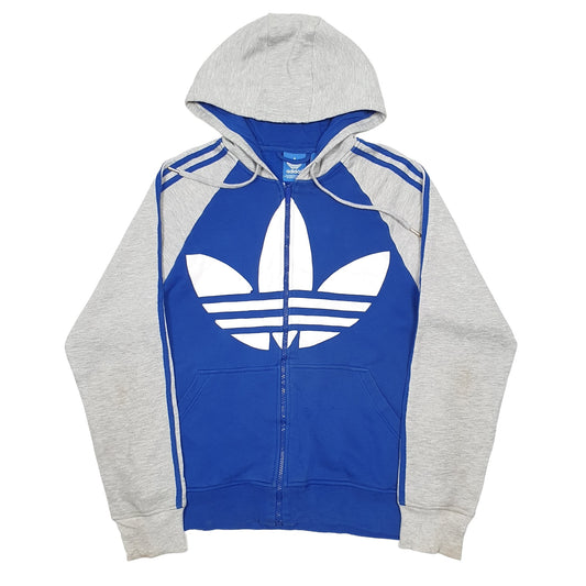Mens Blue Adidas Spellout Full Zip Jumper