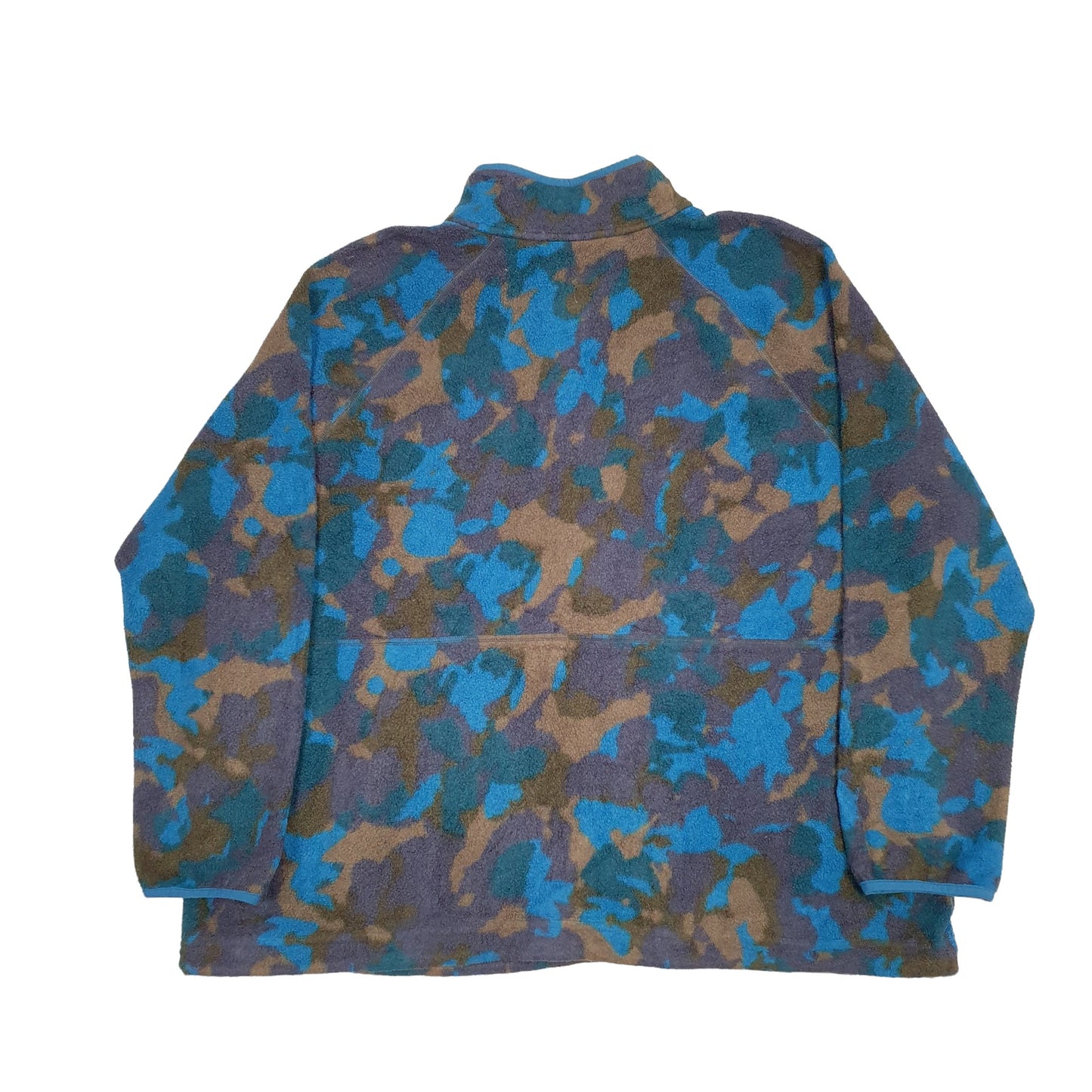 L.L.Bean Vintage Camouflage Quarter Zip Fleece XXL Blue