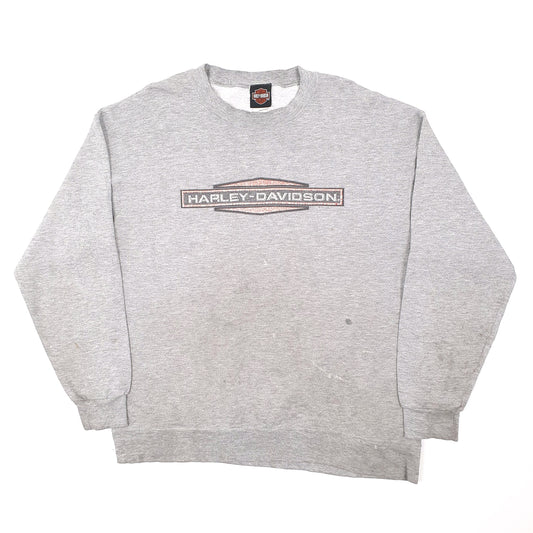 Mens Grey Harley Davidson Motorcycles Crewneck Jumper