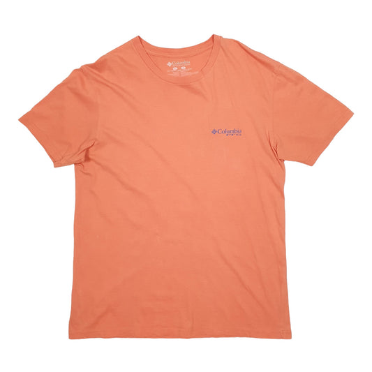 Mens Orange Columbia Sportswear Performance Fishing Gear PFG Short Sleeve T Shirt