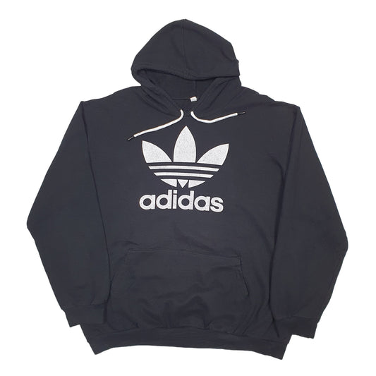 Mens Black Adidas Spellout Hoodie Jumper