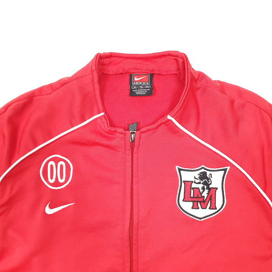 Mens Red Nike Team Vintage 00 USA College Full Zip Jumper