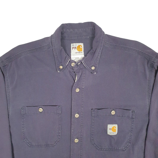 Mens Purple Carhartt Force FR Shacket Long Sleeve Shirt