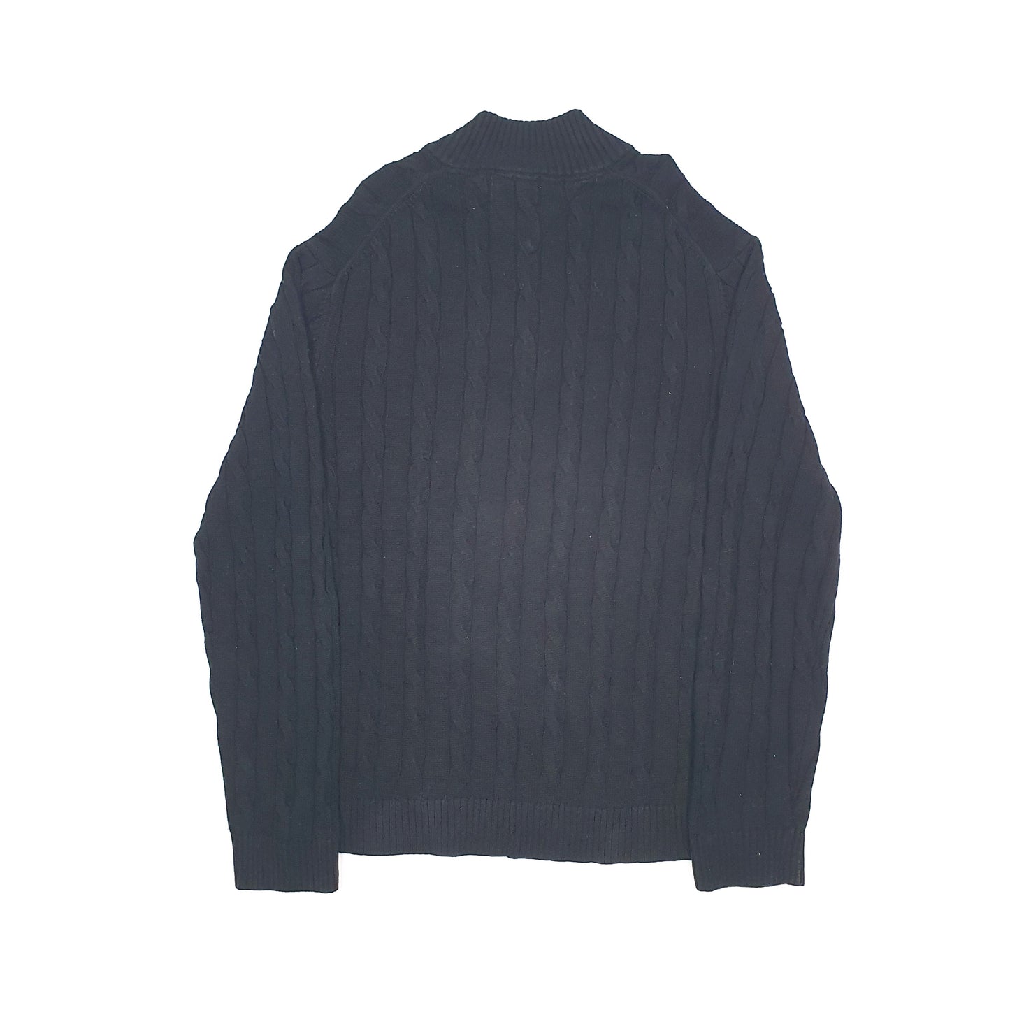Tommy Hilfiger Cable Knit Quarter Zip XL Black