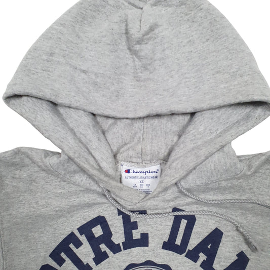 Mens Grey Champion Notre Dame USA College Hoodie Jumper