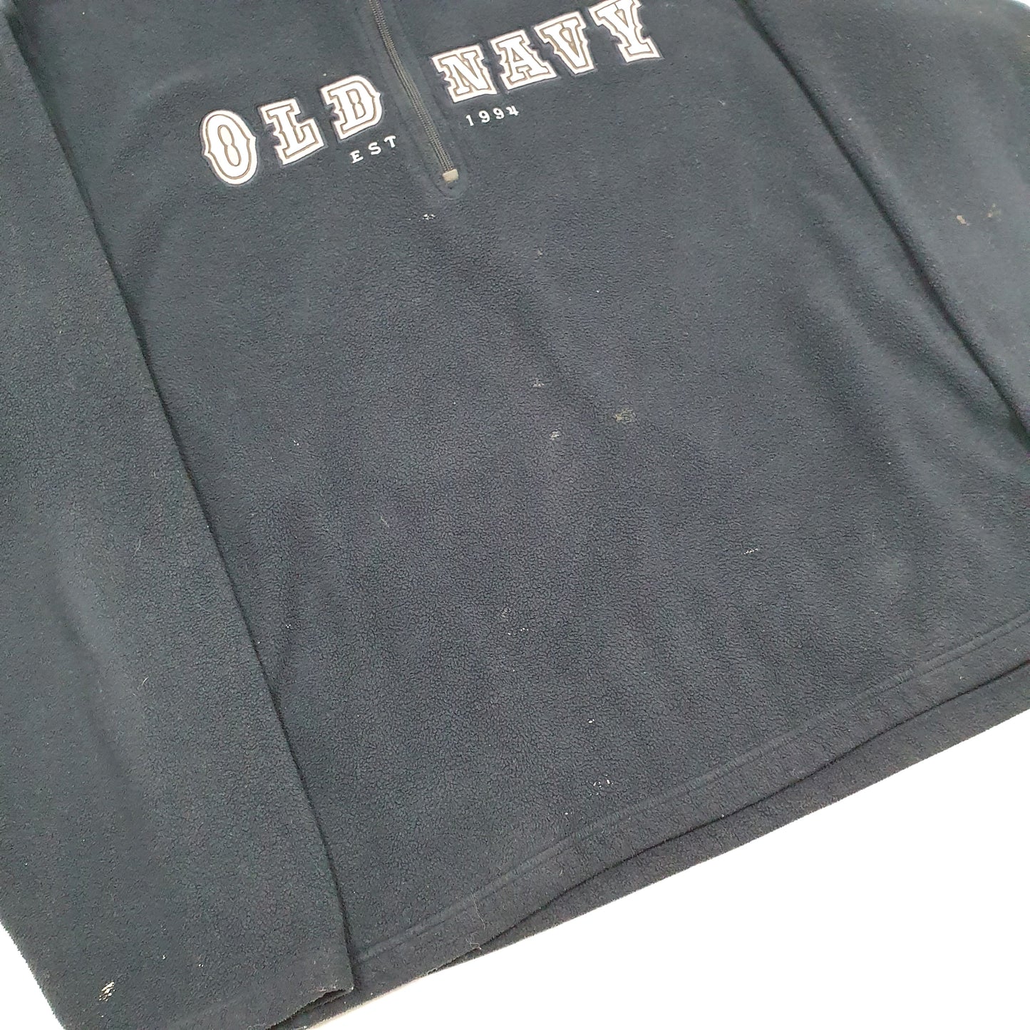 Old Navy Spellout Quarter Zip Fleece XL Navy