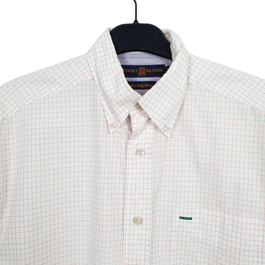 Tommy Hilfiger Short Sleeve Regular Fit Check Shirt Cream