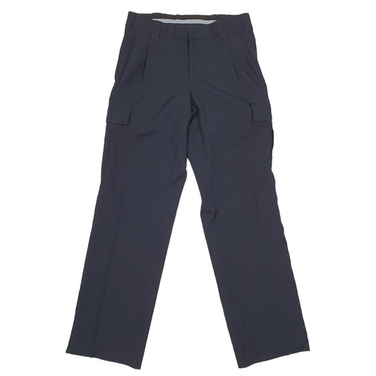 Mens Navy Unbranded Combat Pants Double Pleated Cargo Trousers