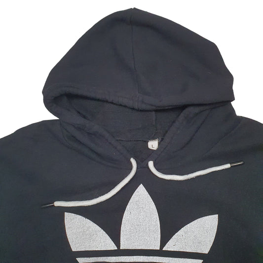 Mens Black Adidas Spellout Hoodie Jumper