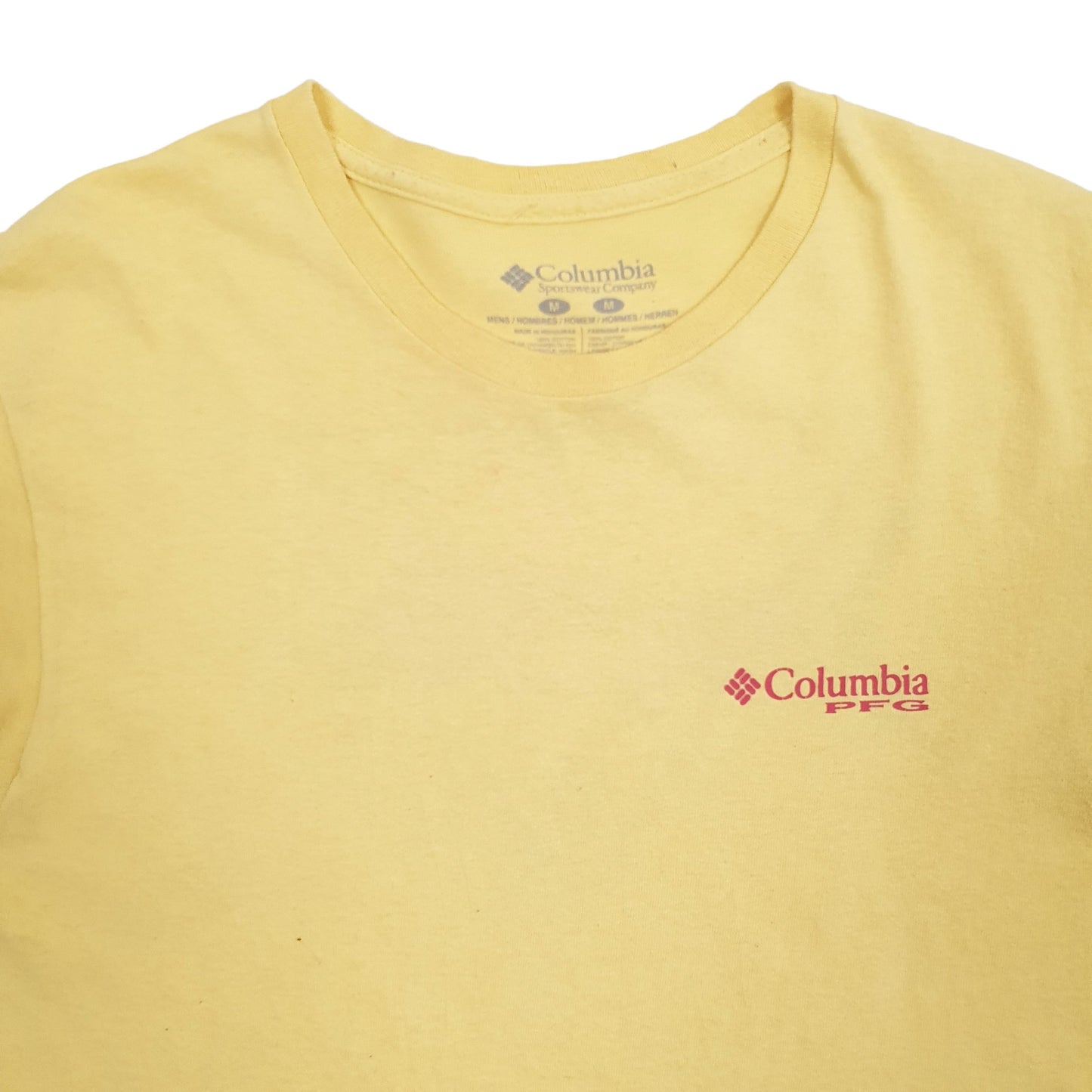 Mens Yellow Columbia Sportswear Short Sleeve T Shirt