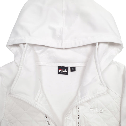 Womens White Fila Full Zip Jumper