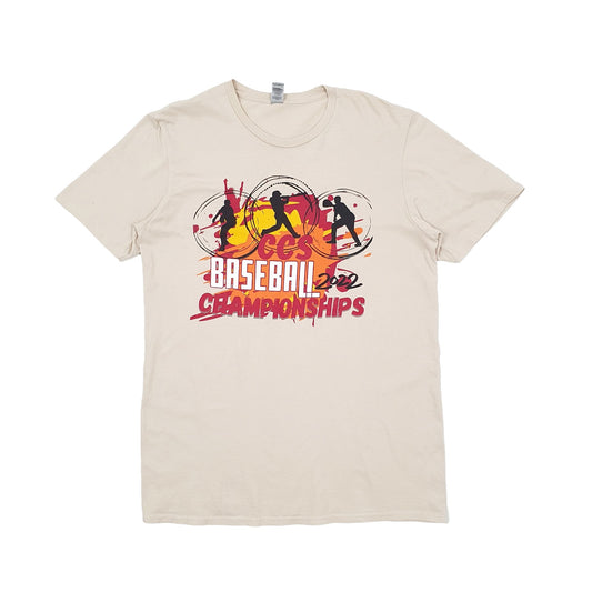 Gildan USA Baseball Short Sleeve T Shirt Beige