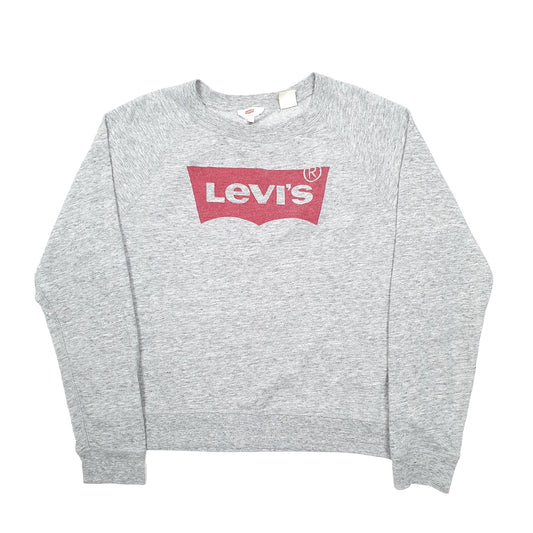 Womens Grey Levis Spellout Crewneck Jumper