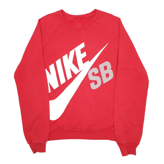 Mens Red Nike Spellout Crewneck Jumper