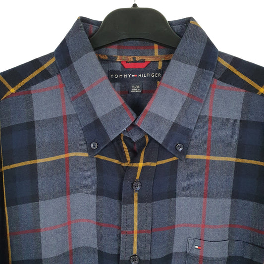 Tommy Hilfiger Long Sleeve Regular Fit Check Shirt Blue