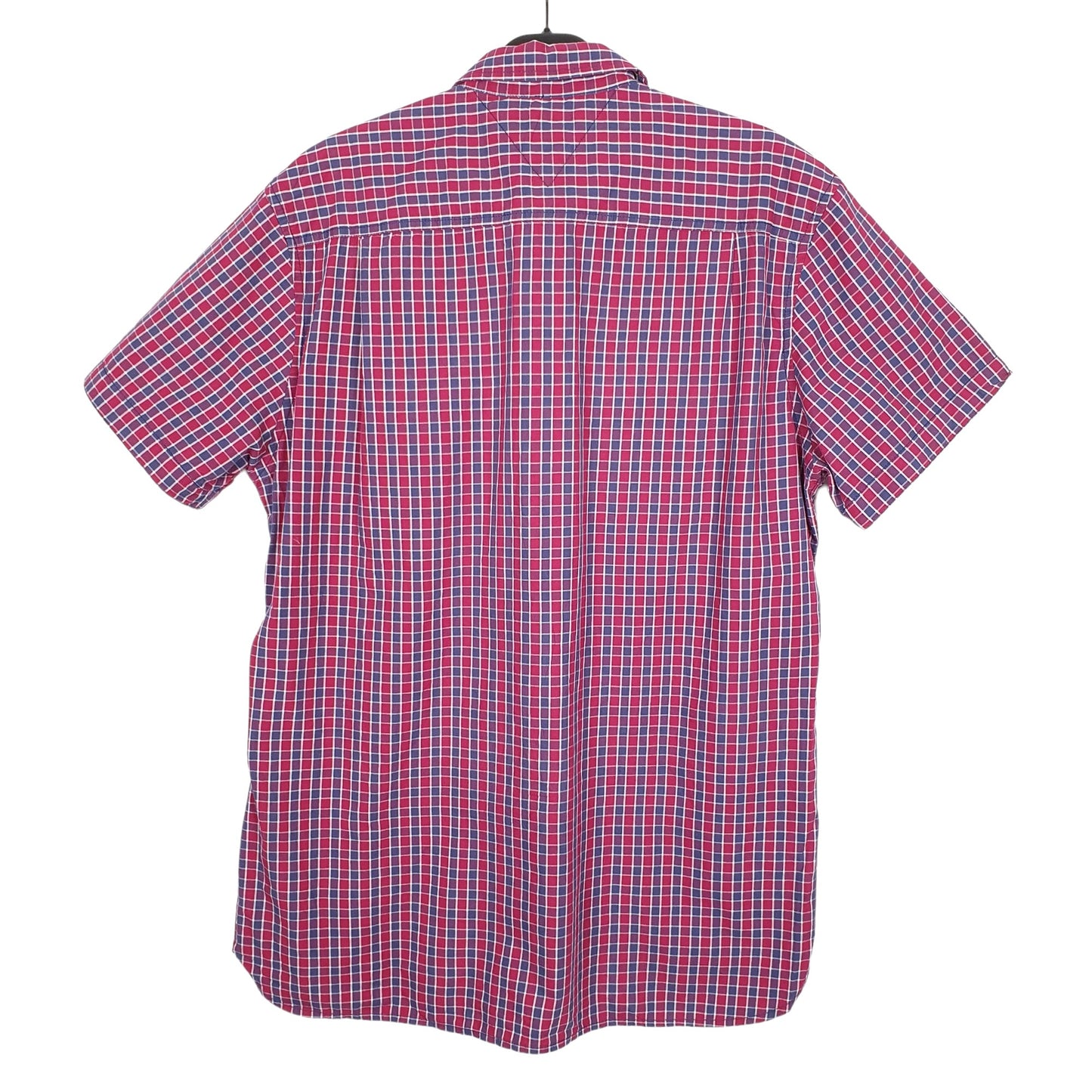 Tommy Hilfiger Short Sleeve Custom Fit Check Shirt Burgundy