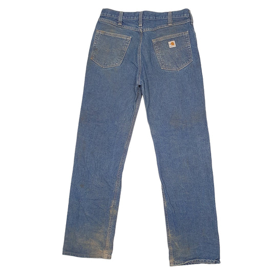 Mens Blue Carhartt Fire Resistant Carpenter JeansW34 L34