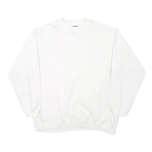 Mens White Eddie Bauer Ebtek Vintage Crewneck Jumper