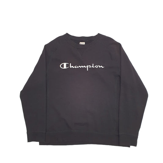 Mens Black Champion Crewneck Jumper