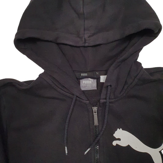 Mens Black Puma Spellout Full Zip Jumper