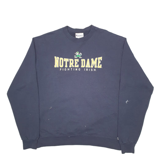 Mens Navy Champion Notre Dame NFL Crewneck Jumper