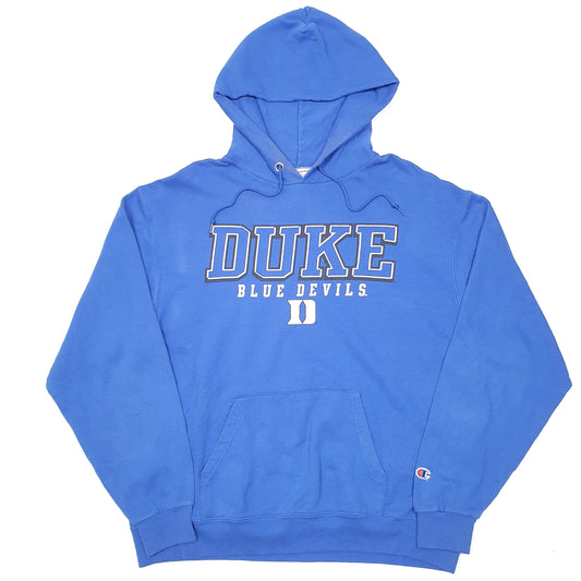 Mens Blue Champion Duke Blue Devils Basketball Hoodie Jumper