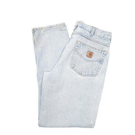 Mens Blue Carhartt Tapered Carpenter JeansW33 L32